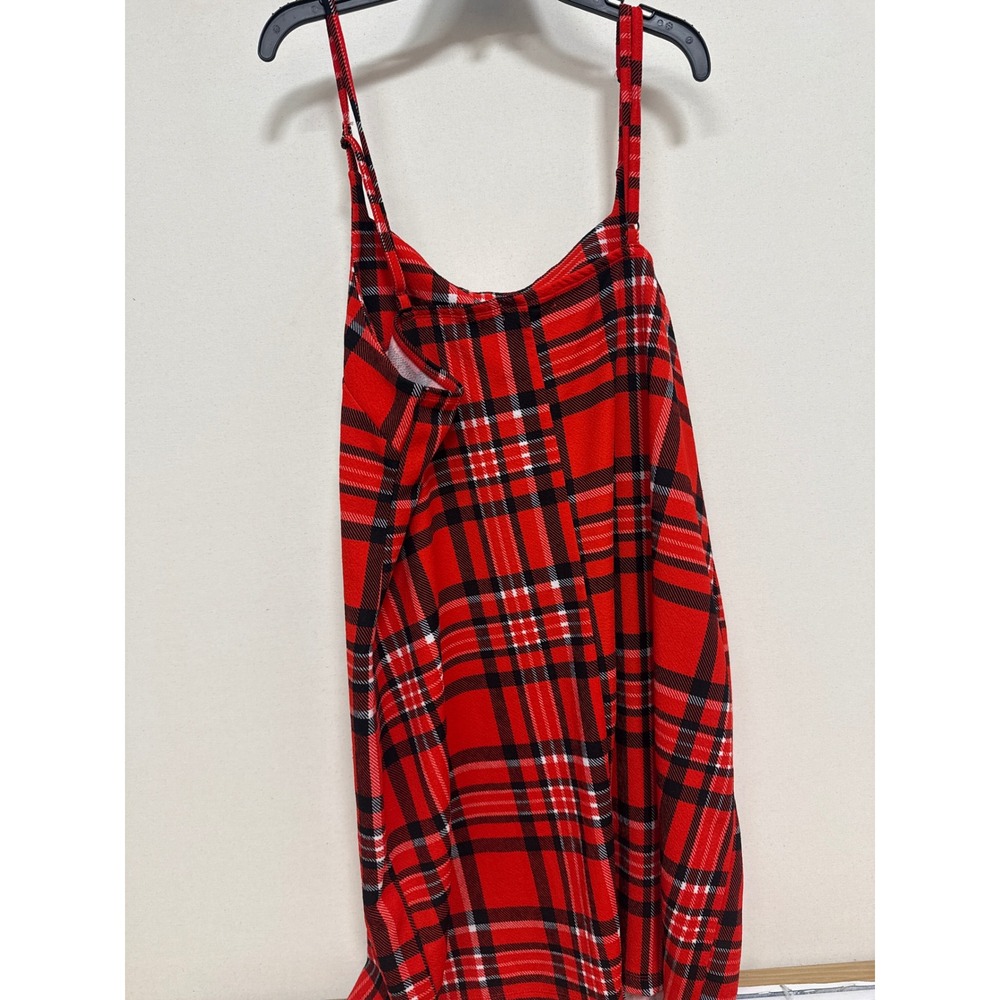 Jolie & Joy Red Plaid Mini Dress Adjustable Straps Size 3X X3J4002C